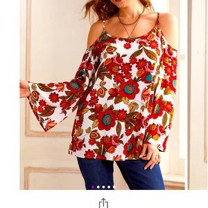 Cold-Shoulder Bell Sleeve Tunic